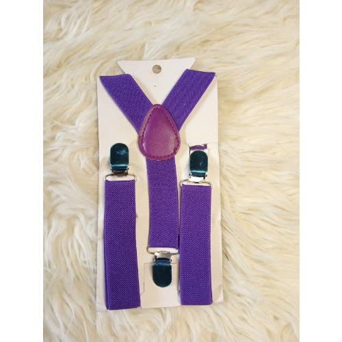 Children Clip-on Y-back Suspenders-purple
