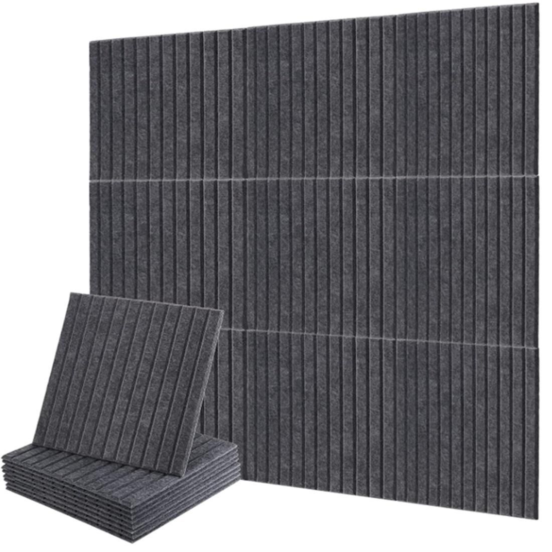 18 Pack Soundproof Board Acoustic Panels,Sound Proof Padding Beveled Edge Tiles,for Wall Decoration&Acoustic Treatment