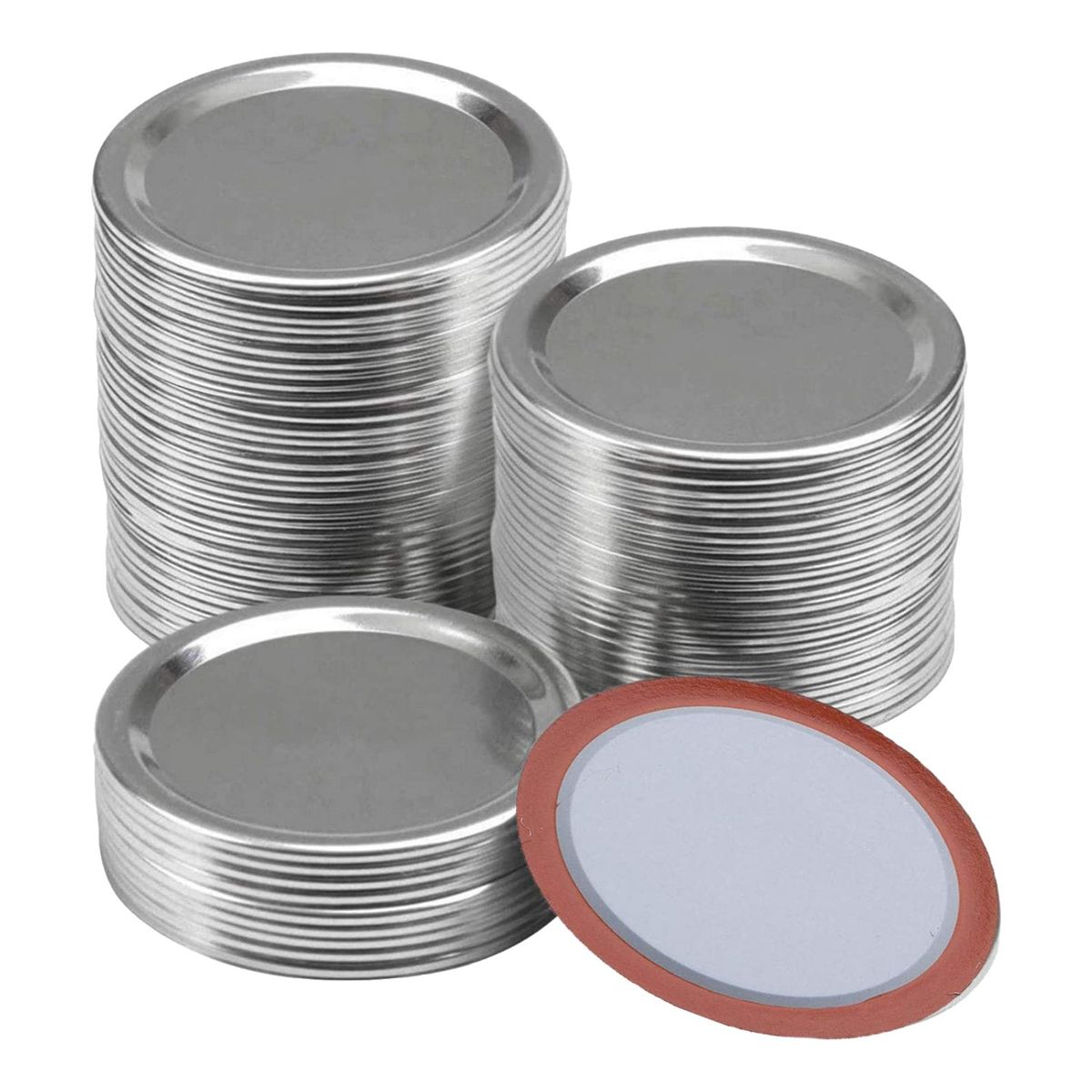100 Pcs Regular Mouth 70MM Mason Jar Canning Lids, Reusable