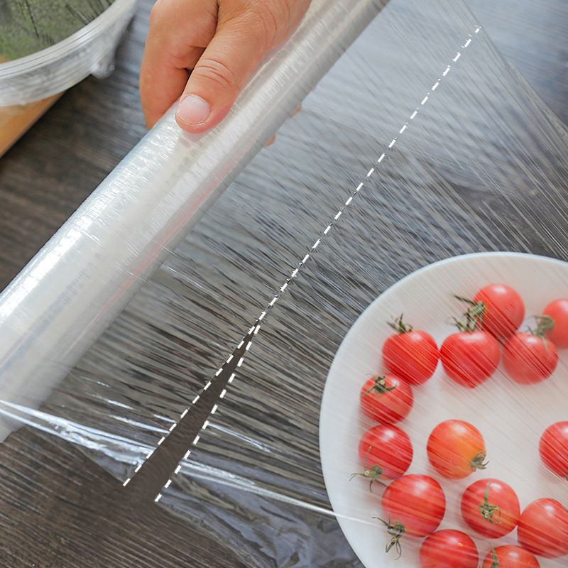 Household Disposable Plastic Wrap Kitchen Food Cling Film Refrigerator Fruits Vegetables Packaging Film Hand Tear Plastic Wrap-