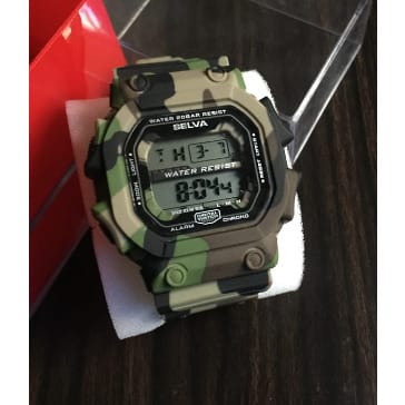 Mens Rubber Strap Wrist Watch- Green