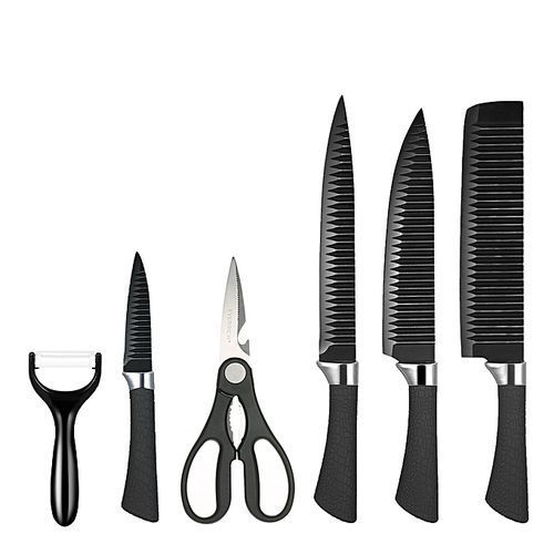 6pcs Of Set Of Kitchen Knives With Peeler And Scissors