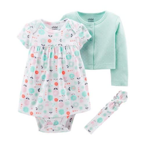 Child Of Mine Baby Girl Long Sleeve Jacket Dress & Headband Set.