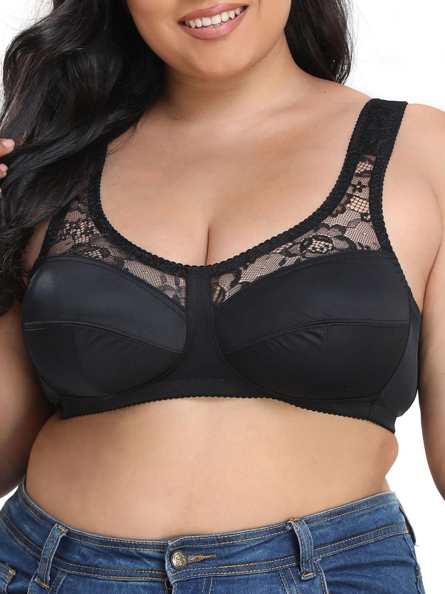 Women Plus Size Bra Lace Soft No Underwire Thin Bras