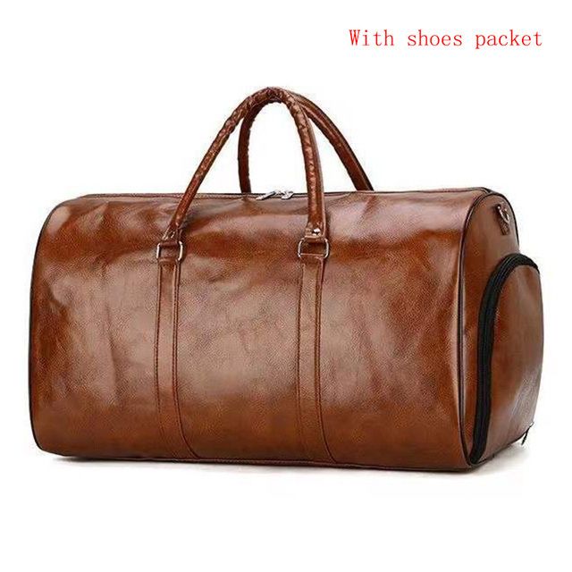 Men Leather Travel Bag Independent Large Fitness Gym Bag