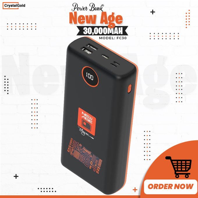 30000mAh POWER BANK FAST CHARGE TYPE C INPUT  OUTPUT