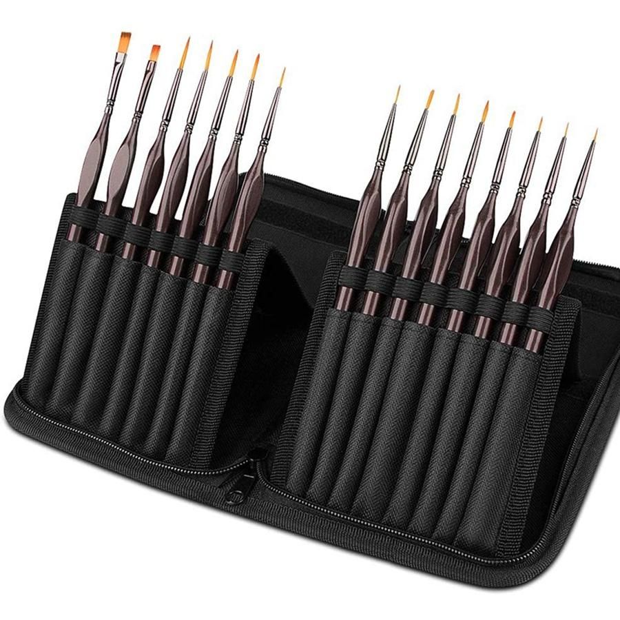 Detail Paint Brush Set15Pcs Miniature Painting Brushes KitProfessional Mini Fine Paint Brushes Set