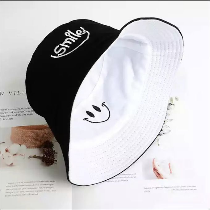 Double-Sided Reversible Bucket Hat Black-White