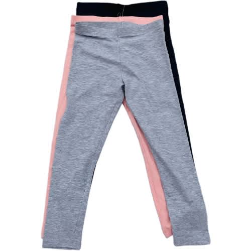 Girls' Plain Colored Leggings - 3 Pcs