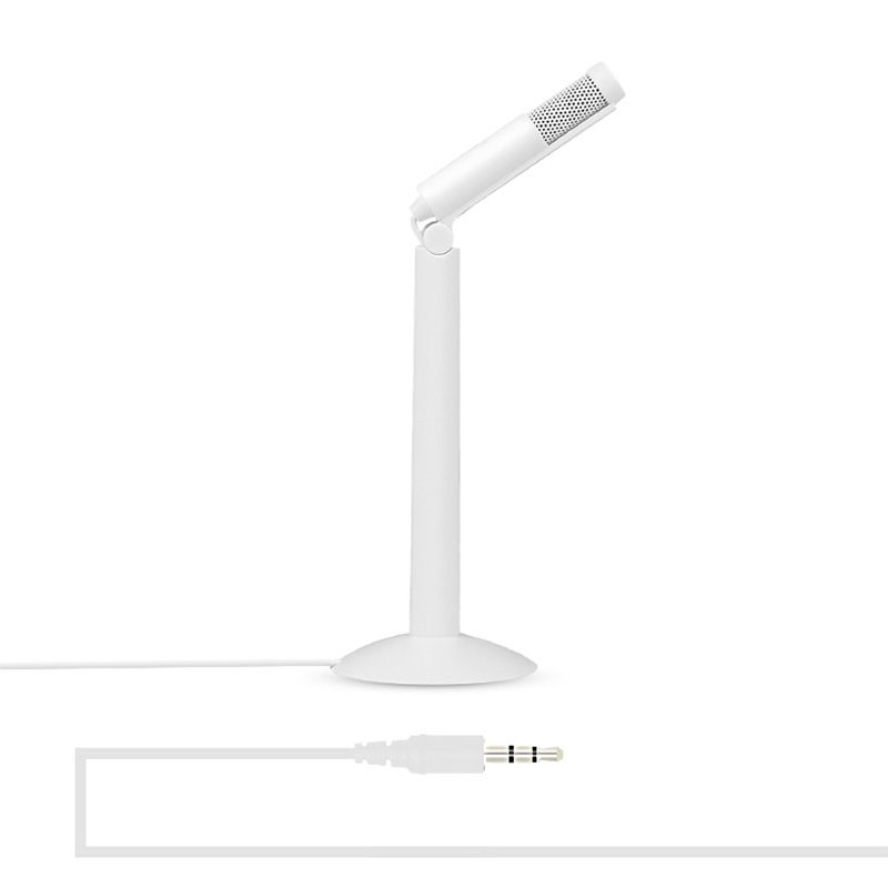 Yanmai SF-950 120 Degree Rotation Head 3.5mm Jack Studio Stereo Recording Microphone, Cable Length: 1.3m(White)