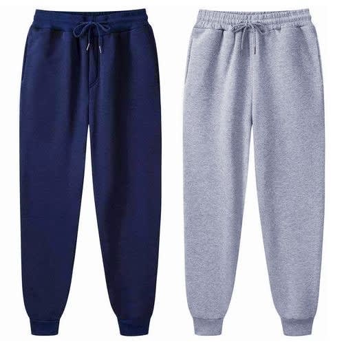 2-in-1 Thick Joggers Pant - Navy Blue & Grey