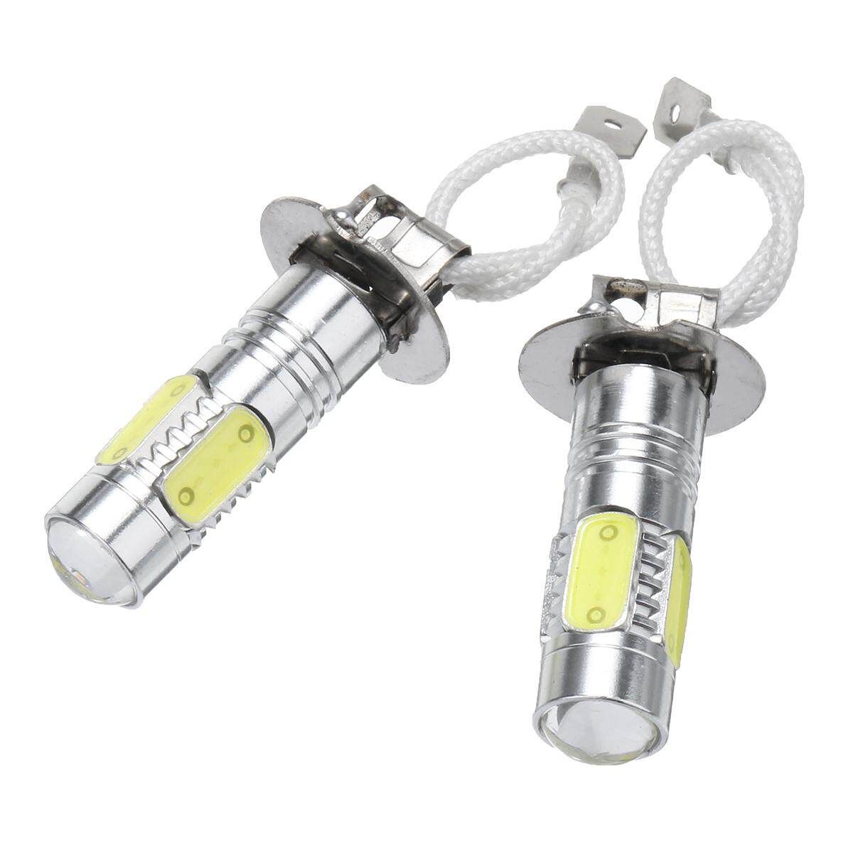 2 Pcs H3 LED COB Super White Car Fog Day Head Light Lamp Bulb Headlight 12V