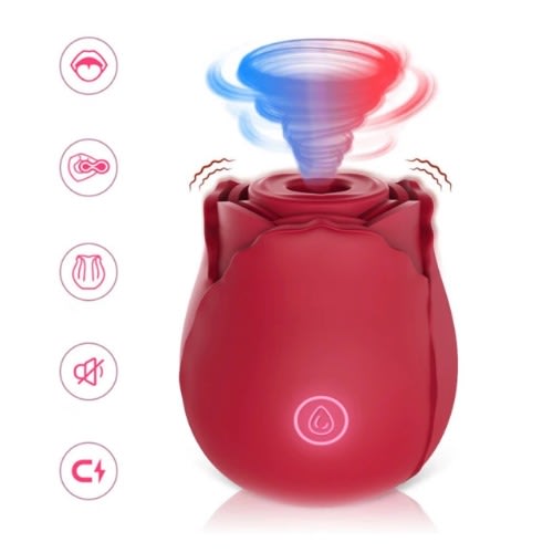 10 Speed Sweet Rose Clit Sucking Rechargeable Vibrator Sex Toy