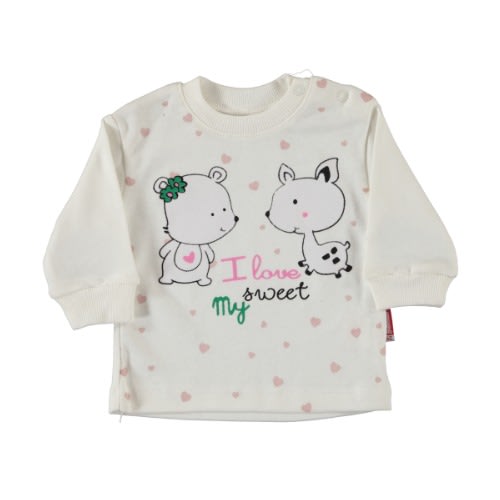 Baby Girl Sweatshirt I Love My Sweet Cream