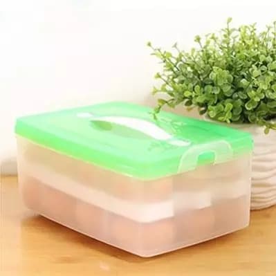 Double Layer Egg Storage - White - 21.5cm/ 23.5cm And 13.5cm