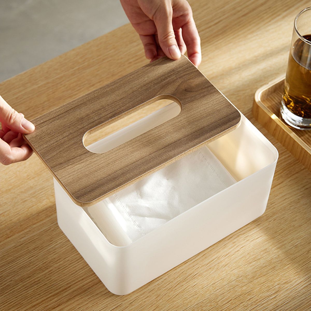 Napkin Box Desktop Decoration Napkin Box White