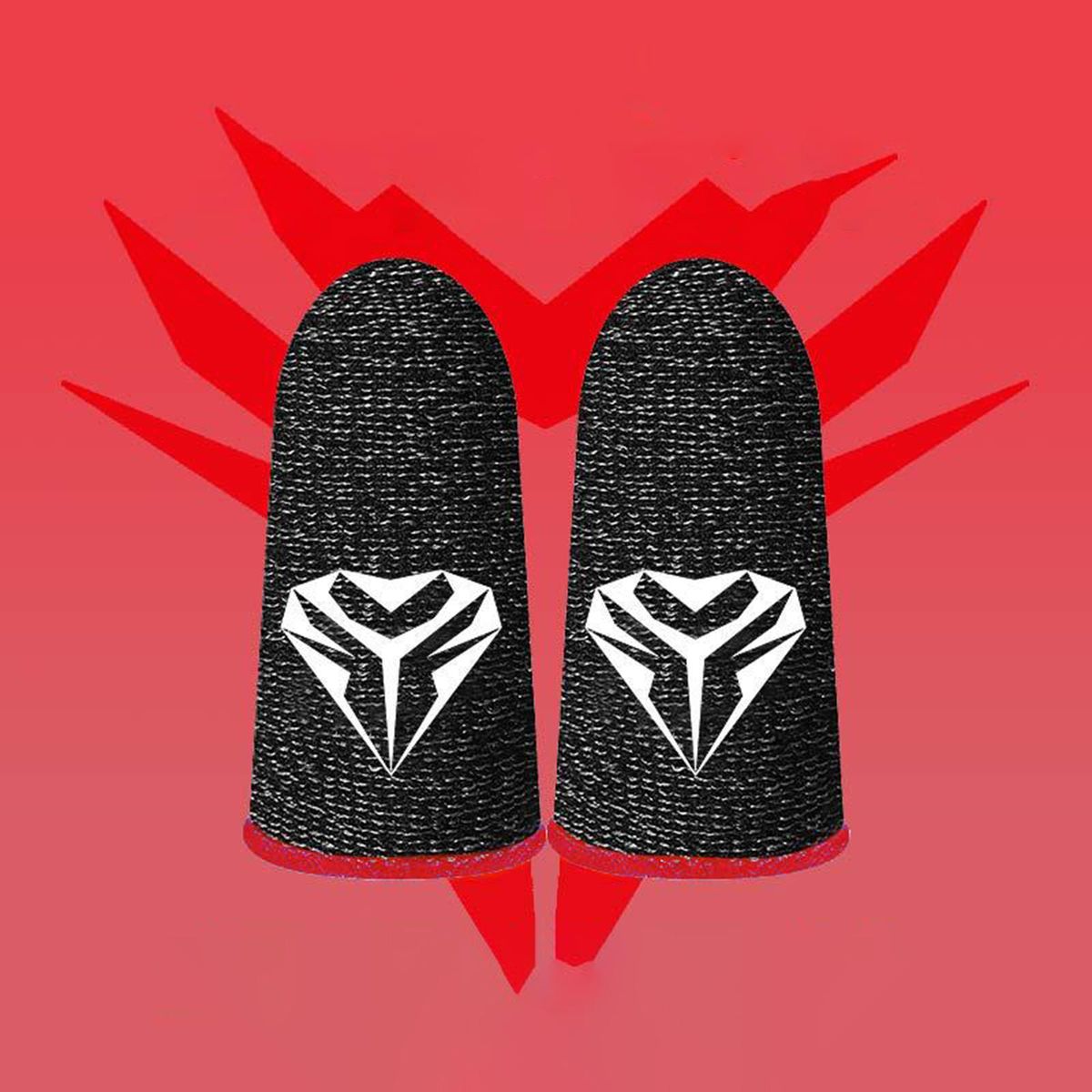 2Pcs Gaming Finger Sleeve Thumb  Sweatproof For Mobile Game Red