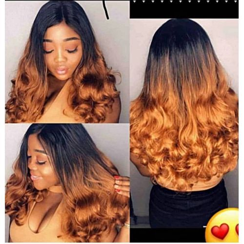 Ombre Sexy Glam Roll Full Hair Wig With Closure