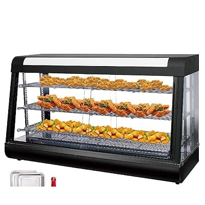 Commercial Food/snacks Showcase Warmer - 4ft - Black