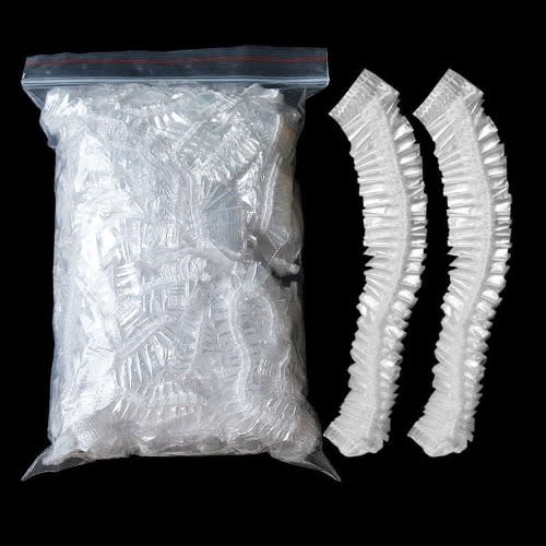 Hair Processing Clear Shower Caps - 100 Pieces