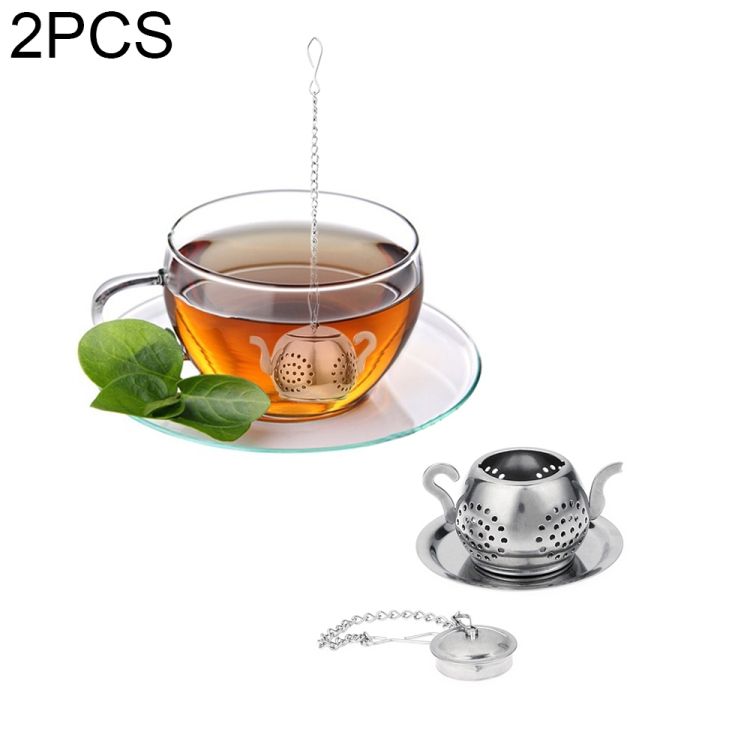 2 PCS Stainless Steel 304 Round Pot Tea Strainer