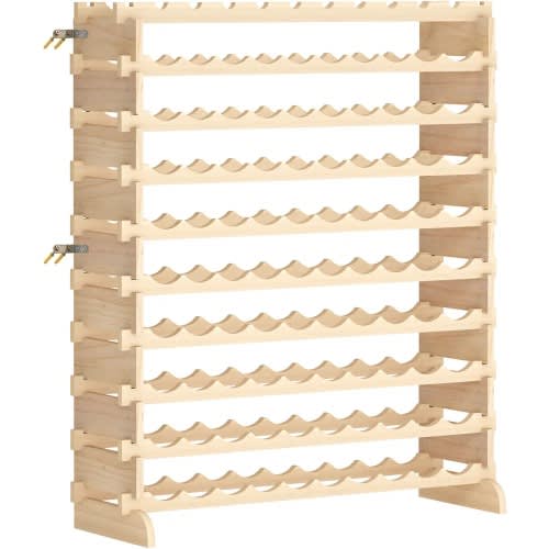 German Stackable Modular Wine Glass Rack - 100 Bottle Wood Wine Holder