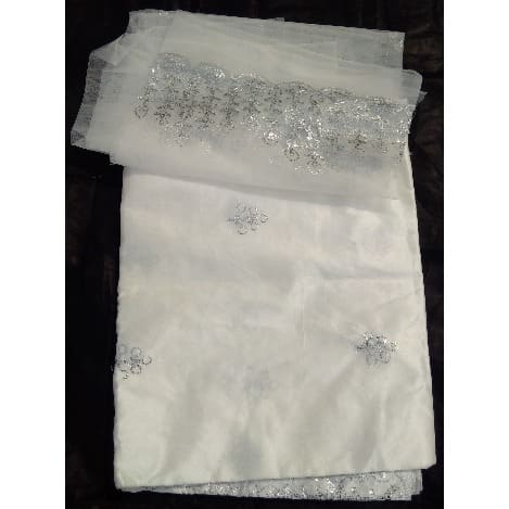Embroidered & Bedazzled Indian Lace George with Blouse - 7 Yards