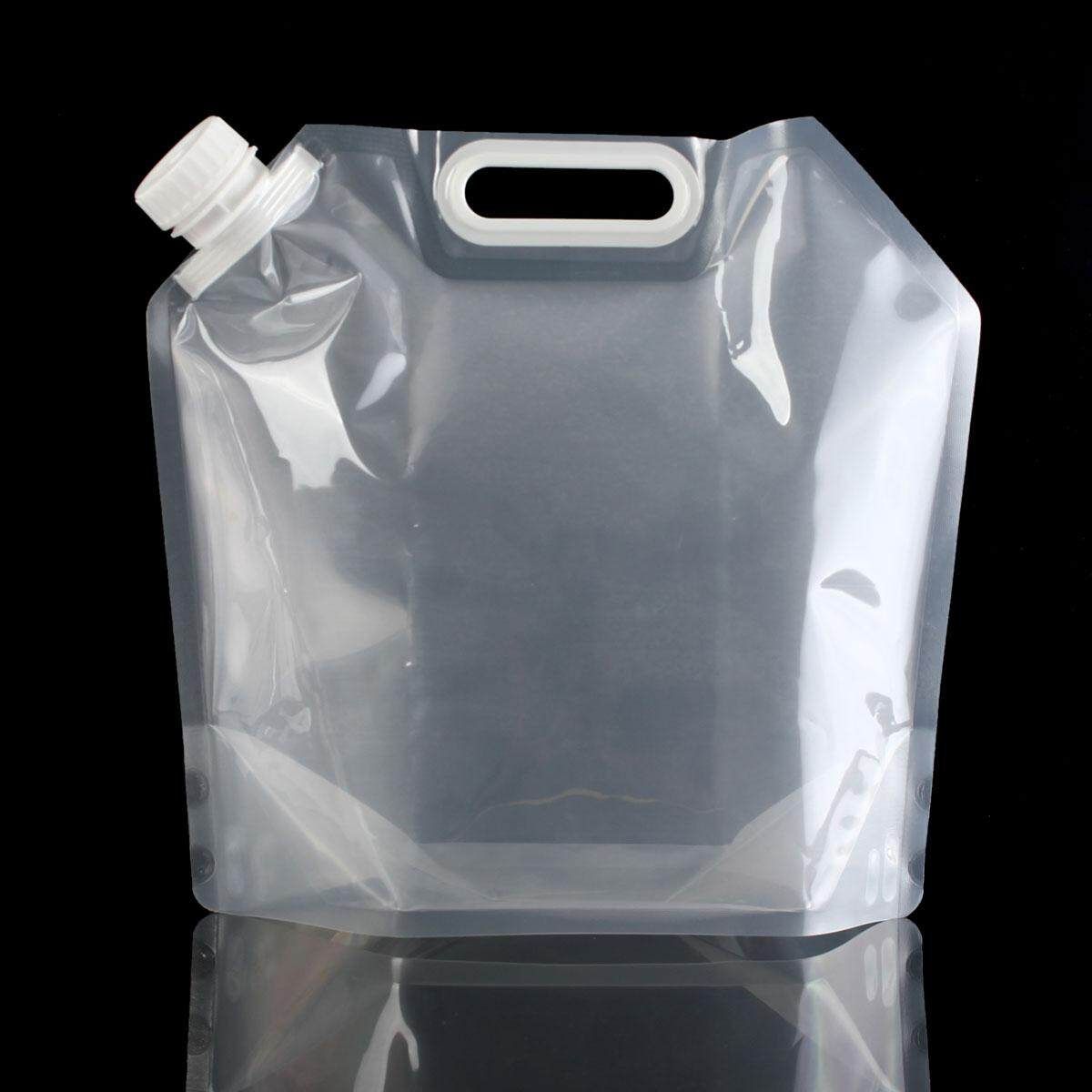 5L BPA Free Foldable Water Storage Bag Camping Picnic Container Carrier Bag White 5L