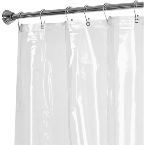 Plastic Vinyl Lightweight Transparent Shower Curtain - 72inch X 72 Inch