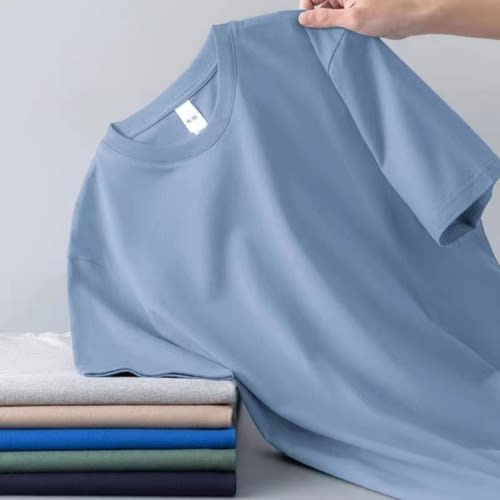 Unisex Fitness Short Sleeved T-shirt Light Blue