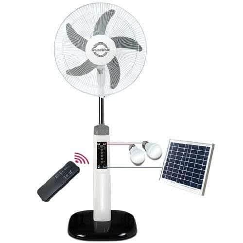 3in1 Rechargeable Fan Drf3916a - With Solar Panel & Led Bulbs