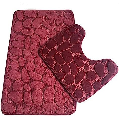 Micro-fibre Toilet Set (bath Mat + Seat Cover) -3pieces