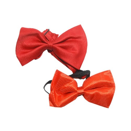 Boy's Plain Bow Tie - Wine & Red - 2 In 1