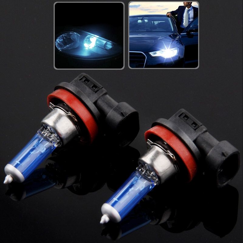 H11 Halogen Bulb, Super White Car Headlight Bulb, 12 V / 55W, 6000K 1700 LM (Pair)