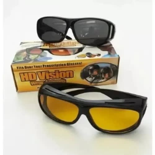 2 in 1 Night Vision Wrap Around Glasses for Driving & Clear Night vision