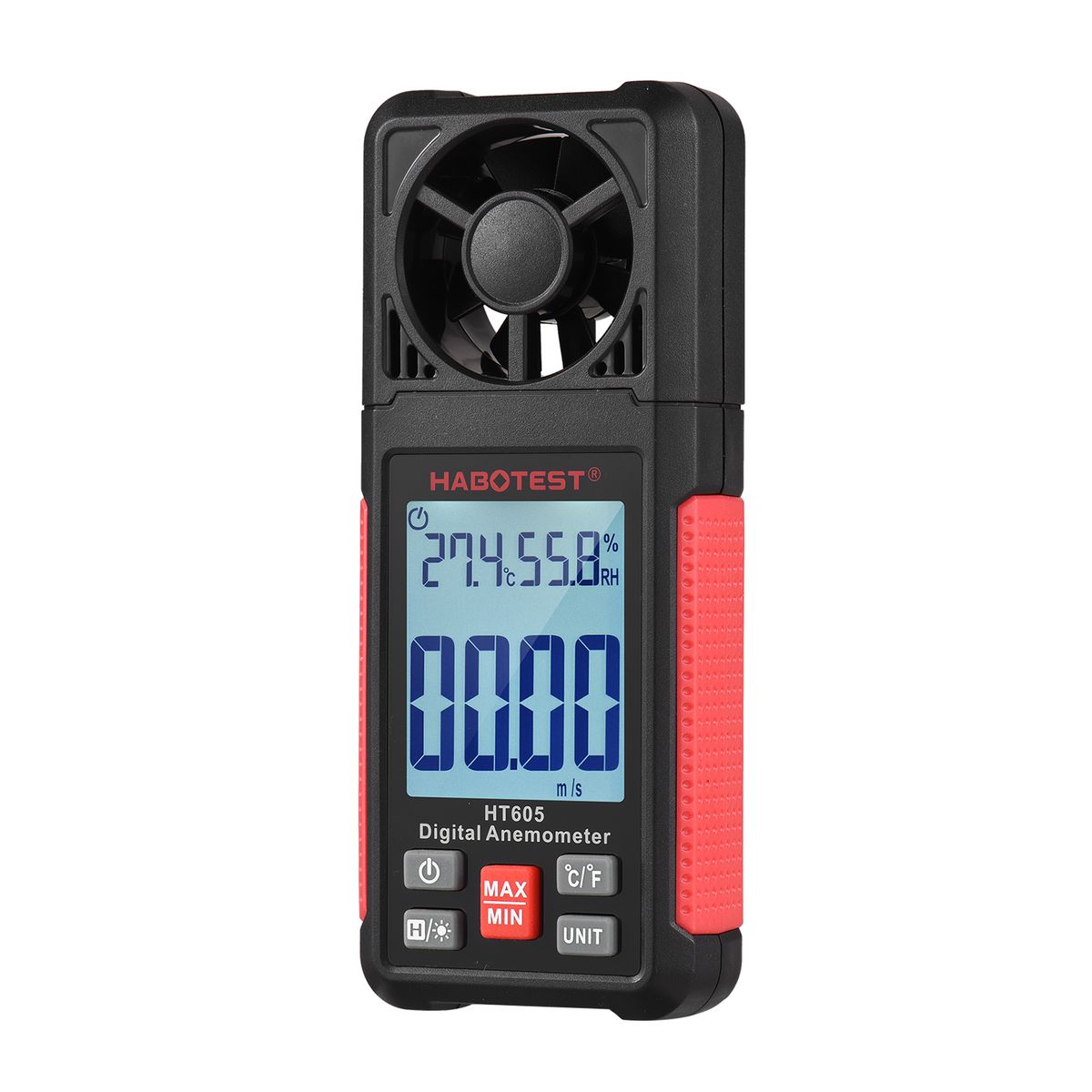HT605 LCD Digital Anemometer Handheld Wind Speed