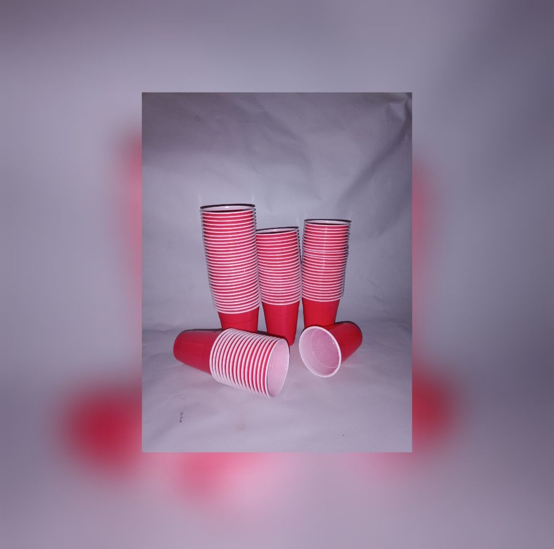 Red Disposable Cups 16oz (50pcs)