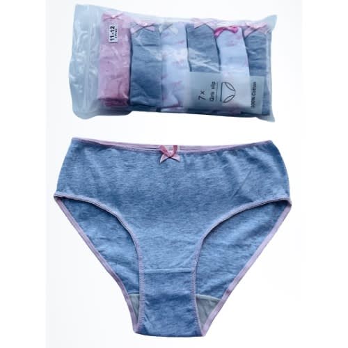 7 Pack Colored Girls Briefs- H5