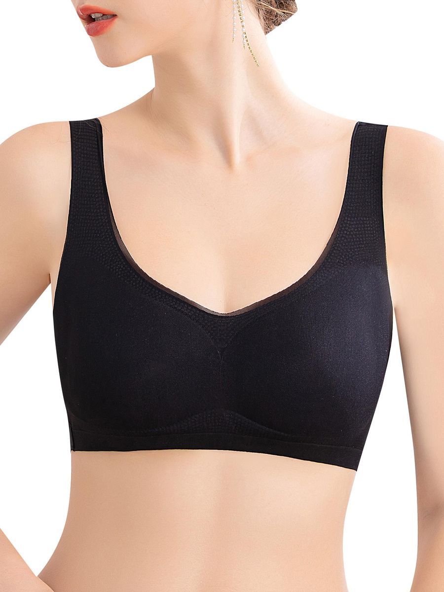 Women Soft Bra Thin Padded No Underwire Plus Size Bras for Lounging Sleeping Yoga