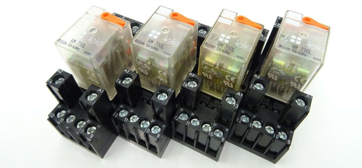 Switching Relay RM 730L-N, Miniature Relay,230VAC, 4 CO, LED