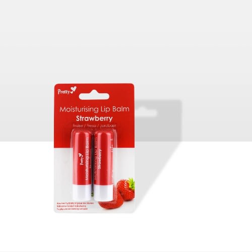 Pretty Strawberry Moisturising Lip Balm 2 Pairs 4.3g