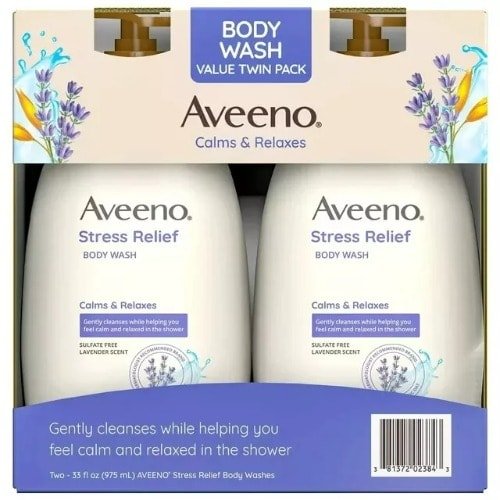 Aveeno Stress Relief Body Wash With Lavender  Chamomile 33 Fl Oz X2