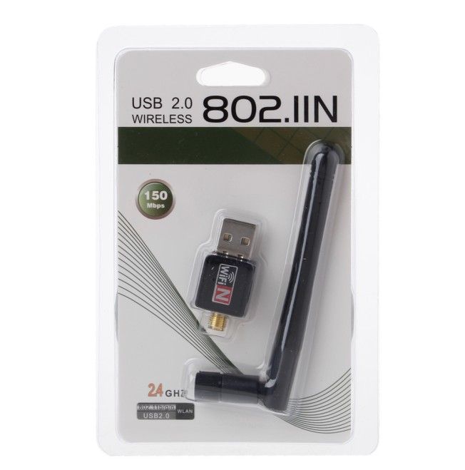 Mini USB Wifi Adapter 150Mbps 2dB 5dB Antenna Network Lan