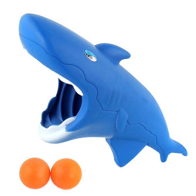 Plastic Squirt Toy Blue Cartoon Shark Simulation Toy Summer Party