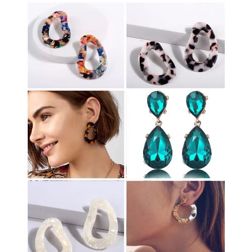 6 In 1 Acrylic Crystal Earrings