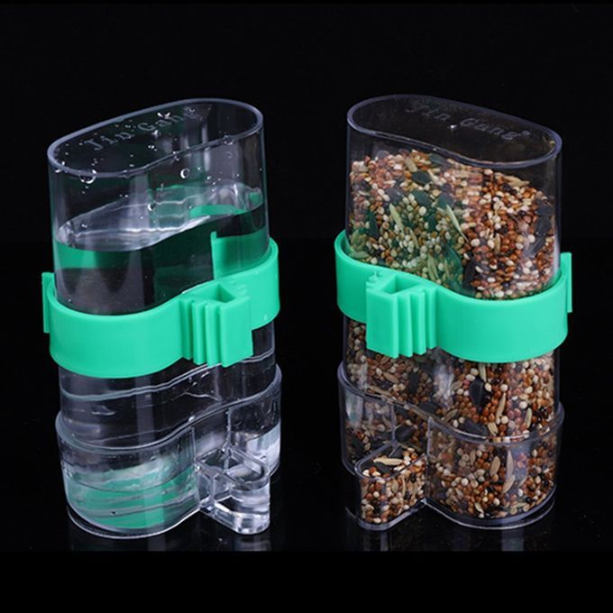 Bird Automatic Water Trap Cage Accessories Drinking Fountain Utensil Green&clear