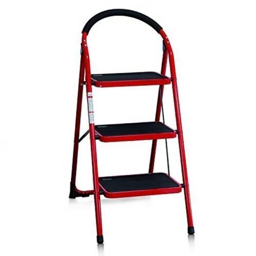 3 Steps Multipurpose Ladder  For Home, Office, Store-Red