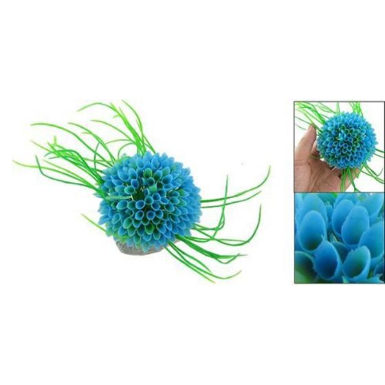 Manmade Cyan Blue Green Floral Plants Decoration w Oval