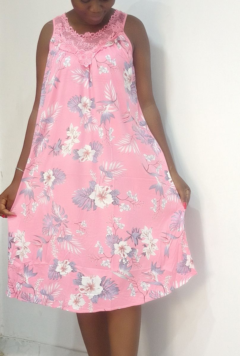 Ladies Night Gown - Onions Pink