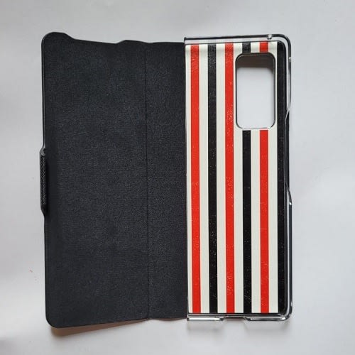 Leather Flip Phone Case Wallet Case For Samsung Galaxy Z Fold 2 5g - Black